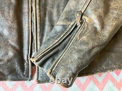 Vintage Genuine Harley Davidson Leather Motorcycle Biker Jacket GC Size M