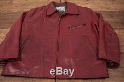 Vintage Genuine Horsehide Aero Leather of Scotland Red Jacket Mens 42 L R2992
