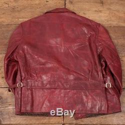 Vintage Genuine Horsehide Aero Leather of Scotland Red Jacket Mens 42 L R2992