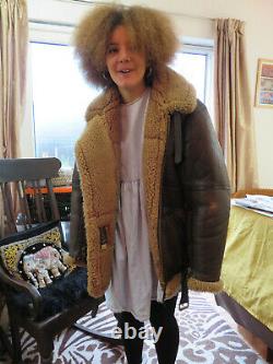 Vintage Genuine Irvin Sheepskin Flying Jacket Wonderful Patina 38in