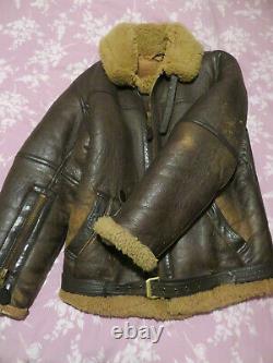 Vintage Genuine Irvin Sheepskin Flying Jacket Wonderful Patina 38in