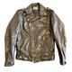 Vintage Genuine Leather Garment Biker Motorcycle Jacket Mens 36 Black