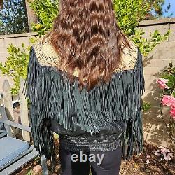 Vintage Genuine Leather Jacket PERFECT condition with snakeskin! FREE Shipping