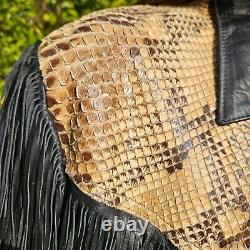 Vintage Genuine Leather Jacket PERFECT condition with snakeskin! FREE Shipping