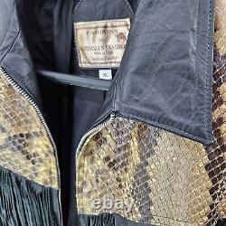 Vintage Genuine Leather Jacket PERFECT condition with snakeskin! FREE Shipping