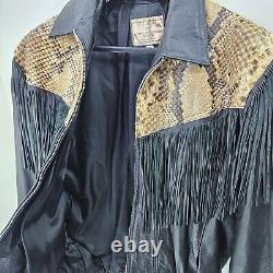 Vintage Genuine Leather Jacket PERFECT condition with snakeskin! FREE Shipping