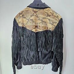 Vintage Genuine Leather Jacket PERFECT condition with snakeskin! FREE Shipping