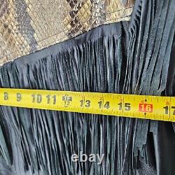 Vintage Genuine Leather Jacket PERFECT condition with snakeskin! FREE Shipping