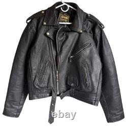 Vintage Genuine Leather Moto Biker Motorcycle Jacket size 54 Style