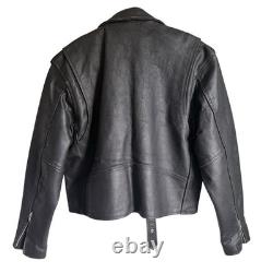 Vintage Genuine Leather Moto Biker Motorcycle Jacket size 54 Style