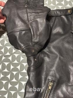 Vintage Golden State Leather Motorcycle Jacket Mens 44 Black Biker Korea
