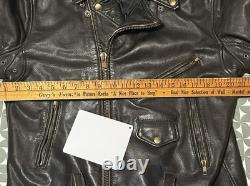 Vintage Golden State Leather Motorcycle Jacket Mens 44 Black Biker Korea