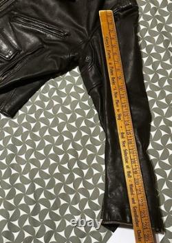 Vintage Golden State Leather Motorcycle Jacket Mens 44 Black Biker Korea