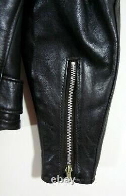 Vintage Grais Pony Leather Genuine Motorcycle Jacket Durable Classic Cafe Racer