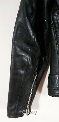 Vintage Grais Pony Leather Genuine Motorcycle Jacket Durable Classic Cafe Racer