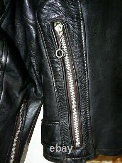 Vintage Grais Pony Leather Genuine Motorcycle Jacket Durable Classic Cafe Racer