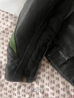 Vintage Green And Black Amx Leather Jacket Medium Racing Motorcycle Rare