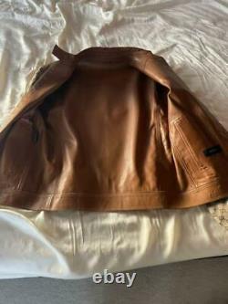 Vintage Gucci GG Monogram Leather Trimming Biker Jacket Size 48 Tom Ford Era