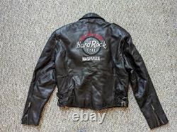 Vintage HARD ROCK CAFE leather jacket NASHVILLE black M motorcycle 90s lambskin