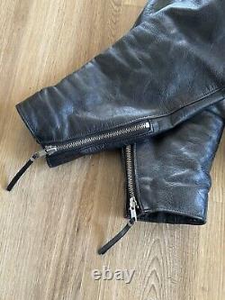 Vintage HARLEY DAVIDSON Black Leather L shovelhead BELTED USA Jacket + Gloves