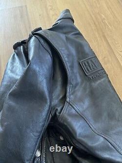 Vintage HARLEY DAVIDSON Black Leather L shovelhead BELTED USA Jacket + Gloves