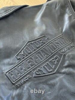 Vintage HARLEY DAVIDSON Black Leather L shovelhead BELTED USA Jacket + Gloves