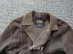Vintage HARLEY DAVIDSON lambswool SHEARLING leather M motorcycle TRUCKER jacket