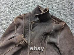 Vintage HARLEY DAVIDSON lambswool SHEARLING leather M motorcycle TRUCKER jacket