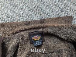 Vintage HARLEY DAVIDSON lambswool SHEARLING leather M motorcycle TRUCKER jacket