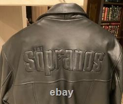Vintage HBO Sopranos Men's Luxury Black Leather Jacket 1990s Size Large