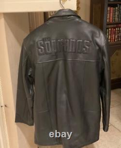 Vintage HBO Sopranos Men's Luxury Black Leather Jacket 1990s Size Large