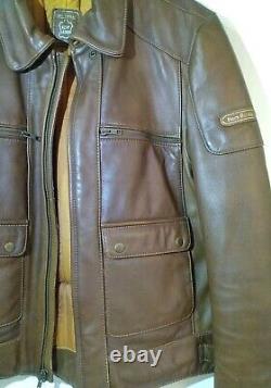 Vintage HEIN GERICKE Echt Leder Leather Motorcycle Jacket Lined Men 44 Brown Exc