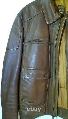 Vintage HEIN GERICKE Echt Leder Leather Motorcycle Jacket Lined Men 44 Brown Exc