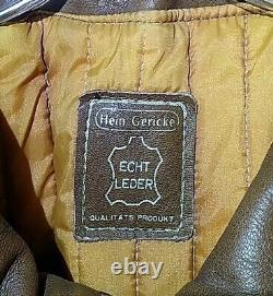 Vintage HEIN GERICKE Echt Leder Leather Motorcycle Jacket Lined Men 44 Brown Exc