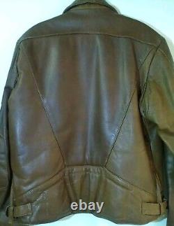 Vintage HEIN GERICKE Echt Leder Leather Motorcycle Jacket Lined Men 44 Brown Exc
