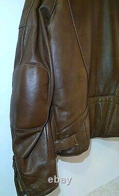 Vintage HEIN GERICKE Echt Leder Leather Motorcycle Jacket Lined Men 44 Brown Exc