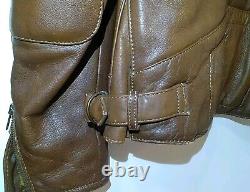 Vintage HEIN GERICKE Echt Leder Leather Motorcycle Jacket Lined Men 44 Brown Exc