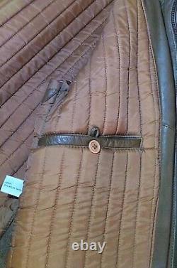 Vintage HEIN GERICKE Echt Leder Leather Motorcycle Jacket Lined Men 44 Brown Exc
