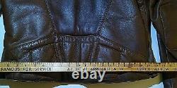 Vintage HEIN GERICKE Echt Leder Leather Motorcycle Jacket Lined Men 44 Brown Exc