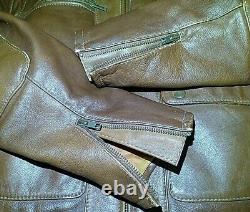 Vintage HEIN GERICKE Echt Leder Leather Motorcycle Jacket Lined Men 44 Brown Exc
