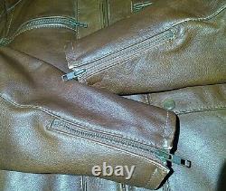 Vintage HEIN GERICKE Echt Leder Leather Motorcycle Jacket Lined Men 44 Brown Exc