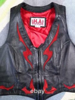 Vintage HELLS ANGELS Leather HA vest XL womens girlfriend MOTORCYCLE harley