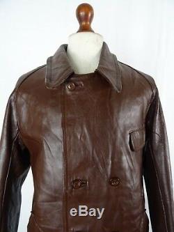 Vintage HORSEHIDE Leather Sports Motorcycle Dispatch Rider Jacket Coat 42R LD136