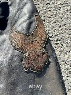 Vintage Harley Davidson 70s Leather Biker Buckle Back Jacket State Trooper