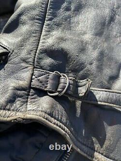 Vintage Harley Davidson 70s Leather Biker Buckle Back Jacket State Trooper