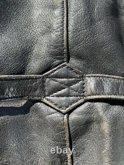 Vintage Harley Davidson 70s Leather Biker Buckle Back Jacket State Trooper