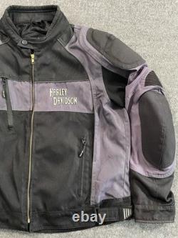 Vintage Harley Davidson Armored Riding Jacket Mens XL Black/Gray Protective Gear