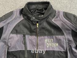 Vintage Harley Davidson Armored Riding Jacket Mens XL Black/Gray Protective Gear