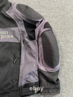 Vintage Harley Davidson Armored Riding Jacket Mens XL Black/Gray Protective Gear