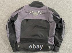 Vintage Harley Davidson Armored Riding Jacket Mens XL Black/Gray Protective Gear